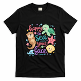 Happy To Sea Your Face Teacher Back To School Ocean T-Shirt - Black