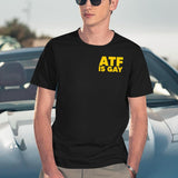 HTY AHS ATF is Gay Human Rights Equality Pride Pocket Print Black T-Shirt - Navy