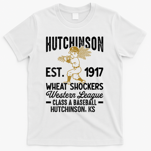 Hutchinson Wheat Shockers Kansas Vintage Baseball Team T-Shirt - White