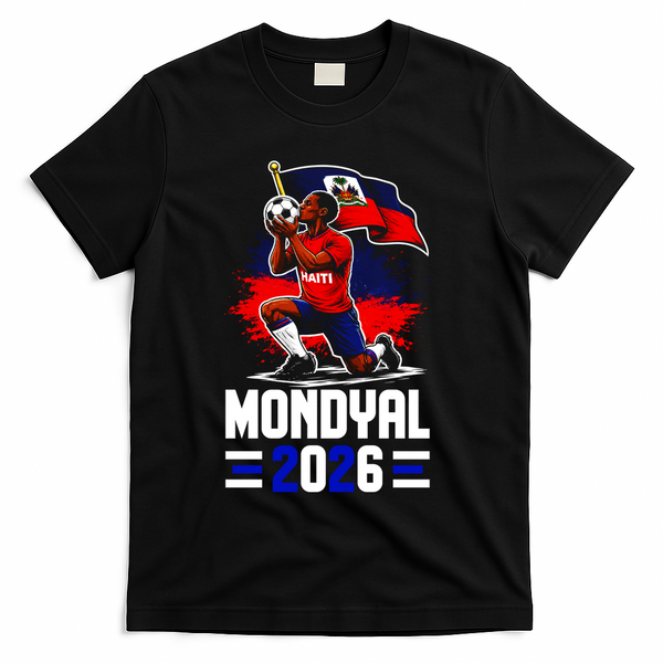 Haiti World Soccer Mondyal 2026 Haitia Ayiti Fan T-Shirt - Black