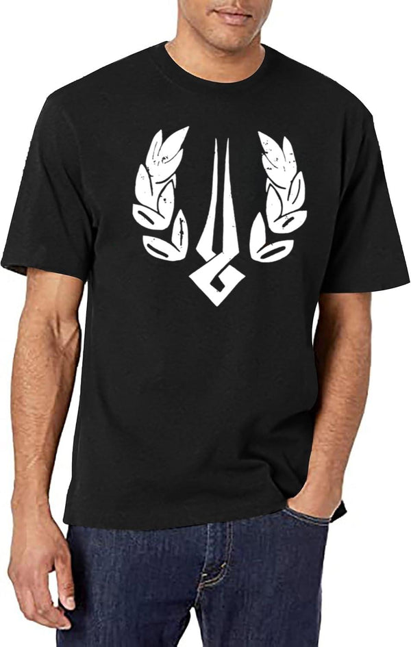 Hades Game Distressed Logo Zagreus Logo Black T-Shirt - White