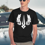 Hades Game Distressed Logo Zagreus Logo Black T-Shirt - Navy