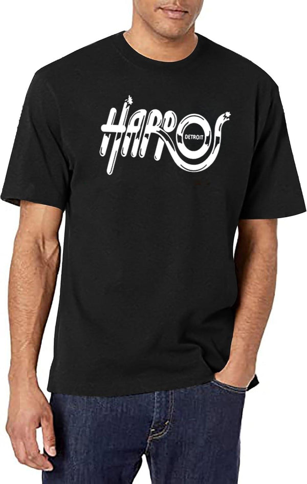 Harpos Detroit Logos Black T-Shirt - White