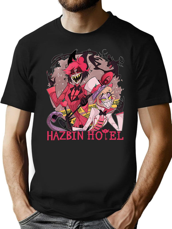Hazbin Hotel Alastor and Lucifer Classic Black T-Shirt - Black