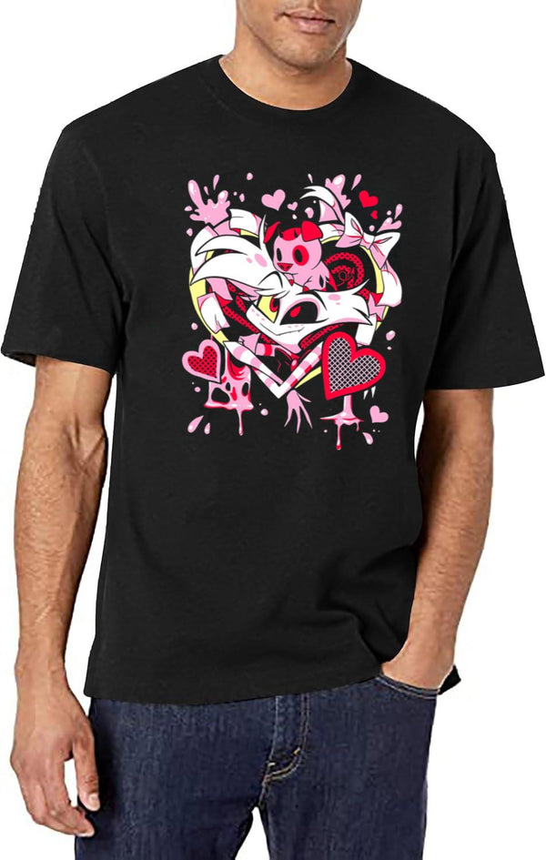 Hazbin Hotel Angel Dust Classic Black T-Shirt - White