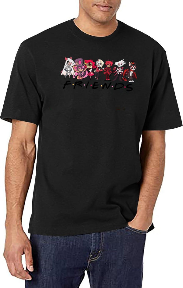 Hazbin Hotel Friend Shirt,Hazbin Hotel Characters Shirt,Hazbin Hotel Fan Unisex Black T-Shirt - White