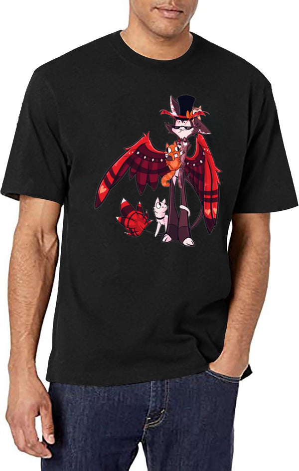 Hazbin Hotel - Husk Classic Black T-Shirt - White