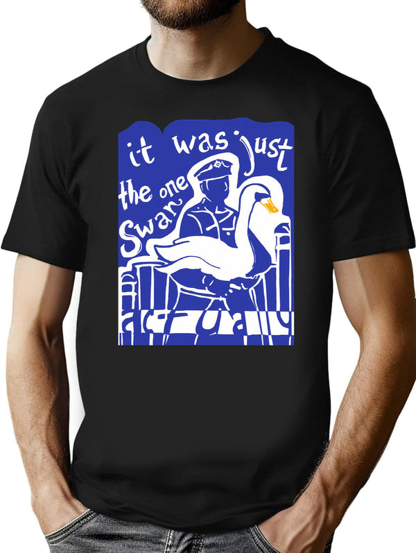 Hot Fuzz Swan Black T-Shirt - Black