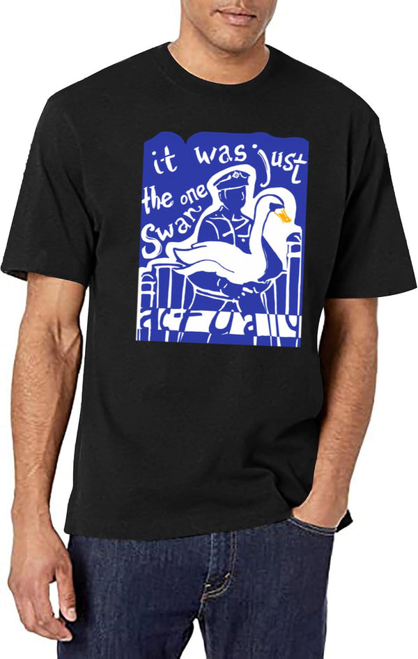 Hot Fuzz Swan Black T-Shirt - White