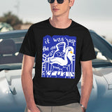 Hot Fuzz Swan Black T-Shirt - Navy