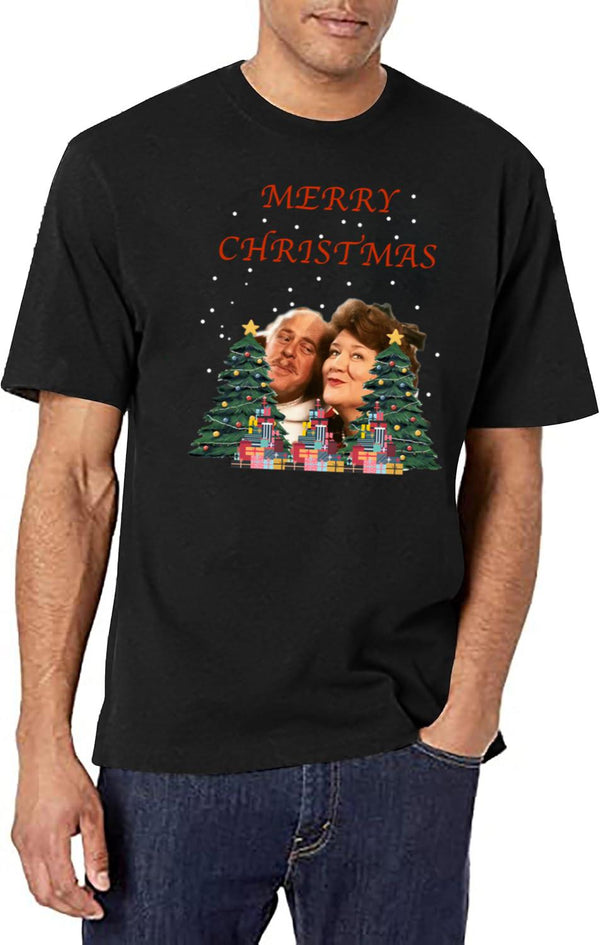 Hyacinth Bucket Christmas Black T-Shirt - White