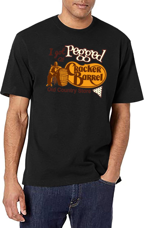 I Got Pegged At Cracker Barrel Old Country Store I Got Pegged At Cracker Black T-Shirt - White