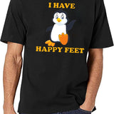 I Have Happy Feet Black T-Shirt - White