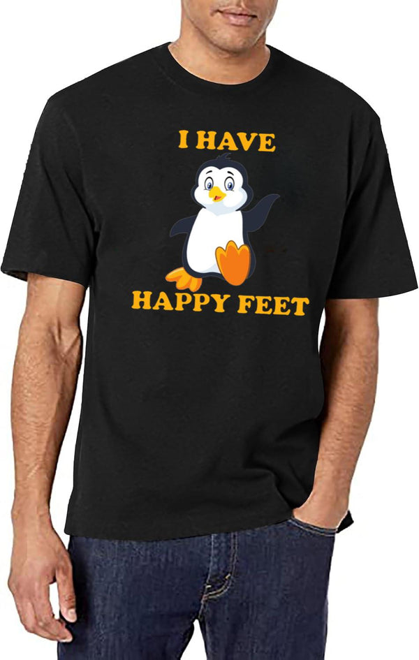 I Have Happy Feet Black T-Shirt - White