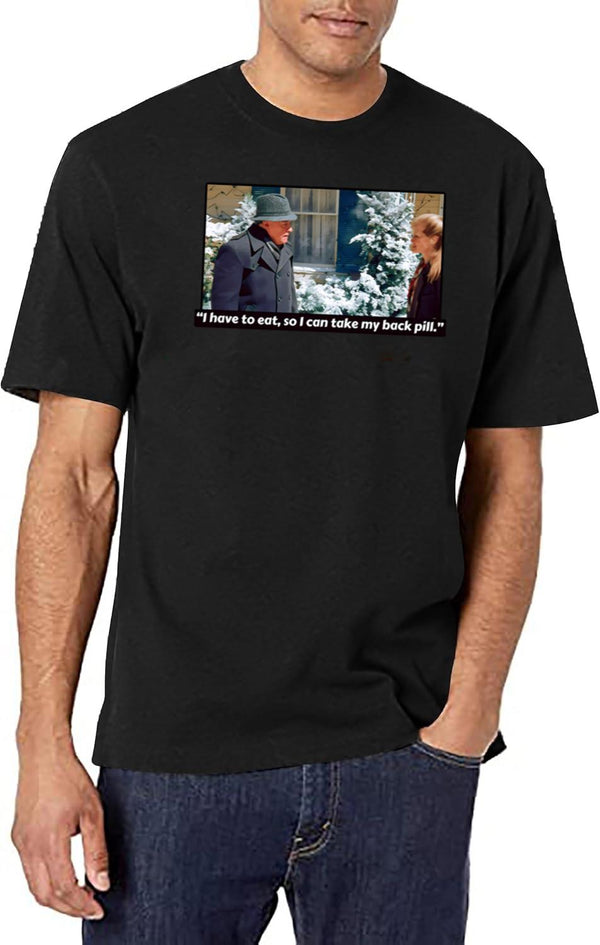 I Have To Eat So I Can Take My Back Pill Christmas Vacation Black T-Shirt - White