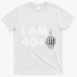 Im 41 Years Old Funny Skeleton Middle Finger 41st Birthday T-Shirt - White