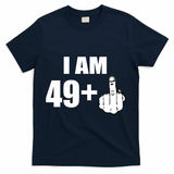 I Am 50 Middle Finger Funny 50th Birthday Gift T-Shirt T-Shirt - Navy