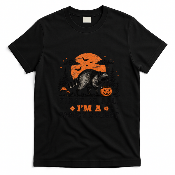 I'm A Spooky Delight Halloween Raccoon Funny T-Shirt - Black
