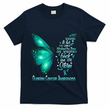 I Am The Storm Ovarian Cancer Awareness Butterfly Gift T-Shirt - Navy