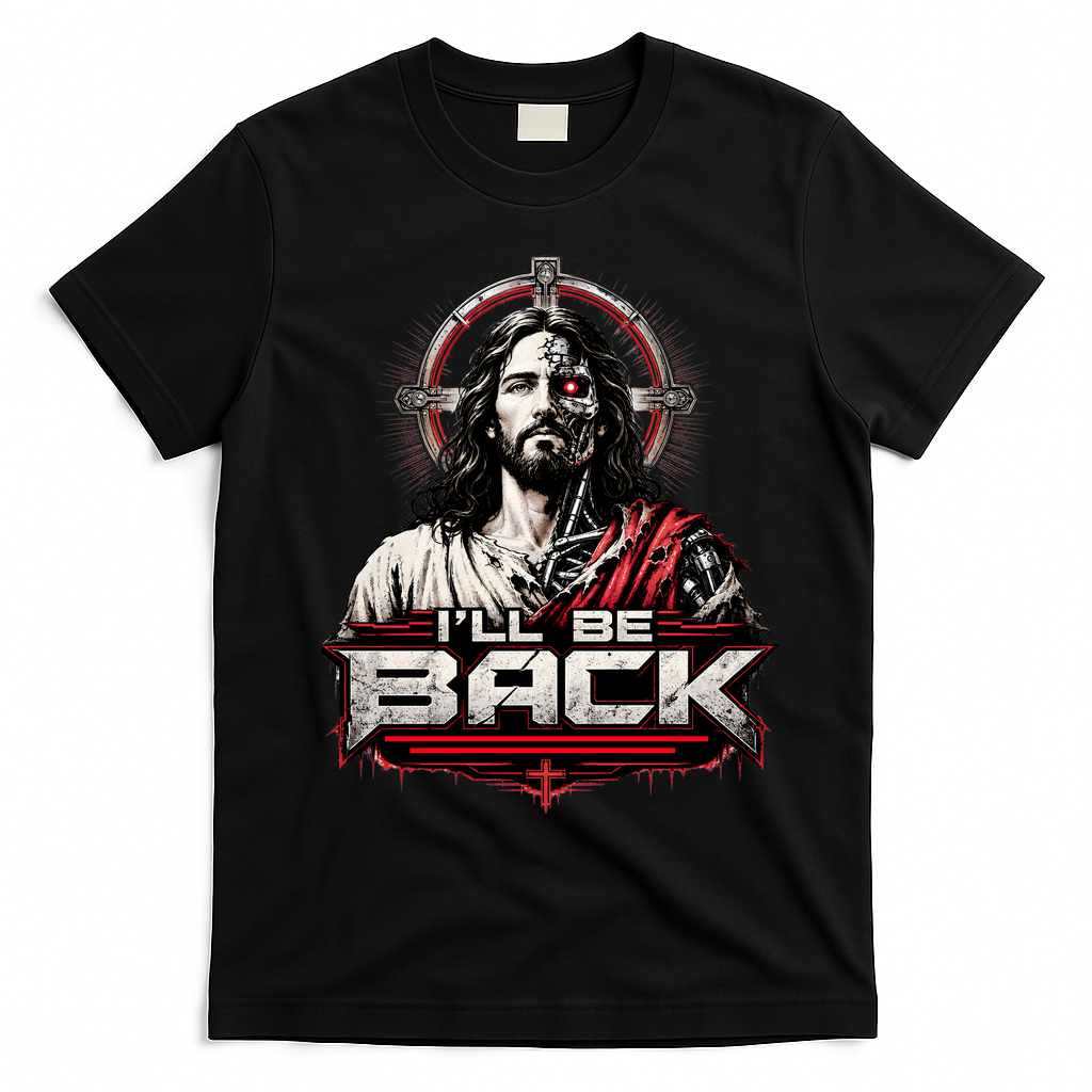 I’ll Be Back Cyber Jesus T-Shirt - Black