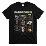Italian Brainrot Characaters Meme Gen Z Funny Humor T-Shirt - Black
