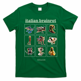 Italian Brainrot Characaters Meme Gen Z Funny Humor T-Shirt - Irish Green