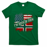 I'm Both Of Them American Norwegian T-Shirt - Irish Green