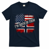 I'm Both Of Them American Norwegian T-Shirt - Navy Blue