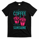 Iced Coffee All Day Sunshine Summer Beach T-Shirt - Black