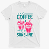Iced Coffee All Day Sunshine Summer Beach T-Shirt - White