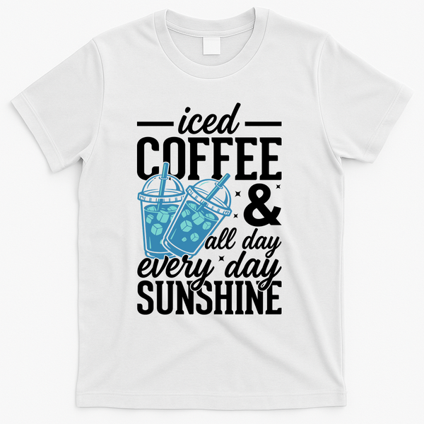 Iced Coffee And Sunshine Summer Vibes T-Shirt - White