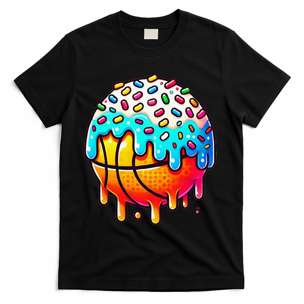 Ice Cream Basketball Drip Basketball Stuff T-Shirt - Black