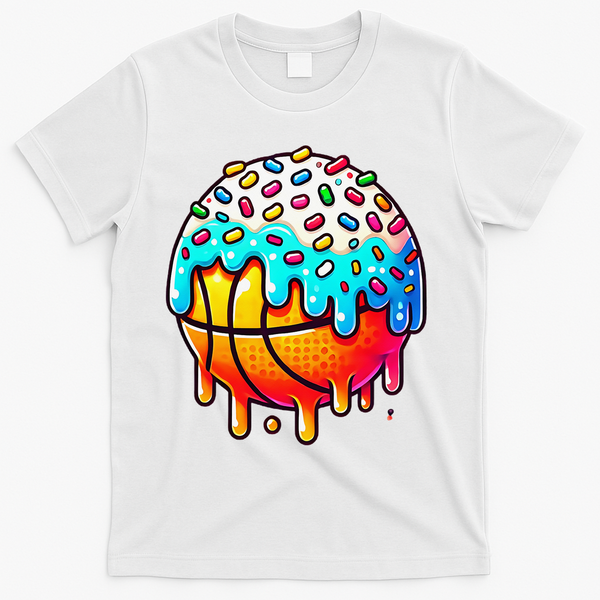 Ice Cream Basketball Drip Basketball Stuff T-Shirt - White