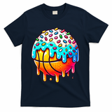 Ice Cream Basketball Drip Boy Girl Basketball Stuff  T-Shirt - Navy