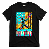Ice Cream Drip Baseball Stuff Drip For American Flag T-Shirt - Black