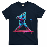 Ice Cream Drip Baseball Bat Baseball Player T-Shirt - Navy