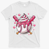 Ice Cream Drip Baseball Stuff Stuff Baseball T-Shirt - White