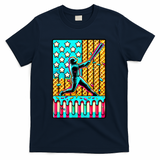 Ice Cream Drip Baseball Stuff Drip For Boy American Flag  T-Shirt - Navy