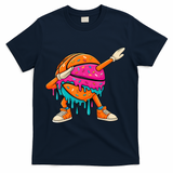 Ice Cream Drip Basketball Dabbing T-Shirt - Navy