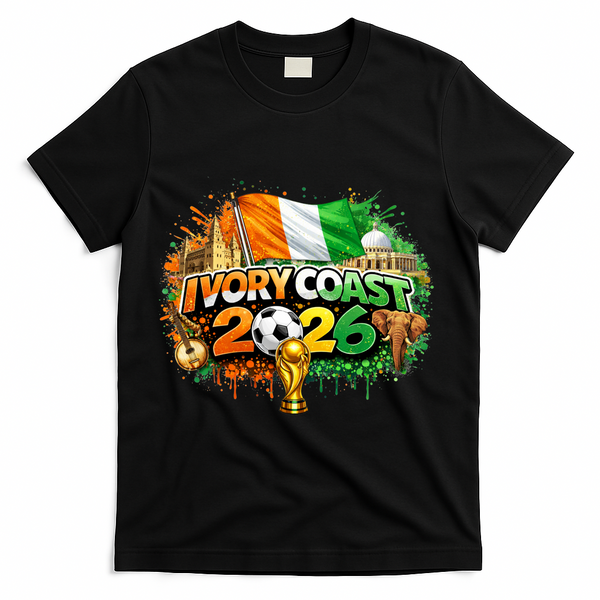 IVORY COAST North America Soccer Tournament 2026 T-Shirt - Black