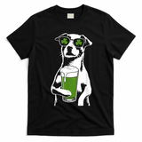 Irish Dog Drinking Beer T-Shirt - Black