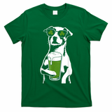 Irish Dog Drinking Beer T-Shirt - Irish Green
