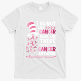 I Do Not Like Cancer Breast Cancer Awareness Cat Hat T-Shirt - White