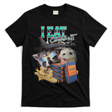 I Eat Cement Cursed Raccoon Possum Funny Meme T-Shirt - Black