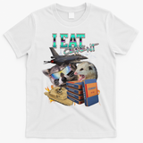 I Eat Cement Cursed Raccoon Possum Funny Meme T-Shirt - White