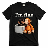 I'm Fine Monkey Punch Funny T-Shirt - Black