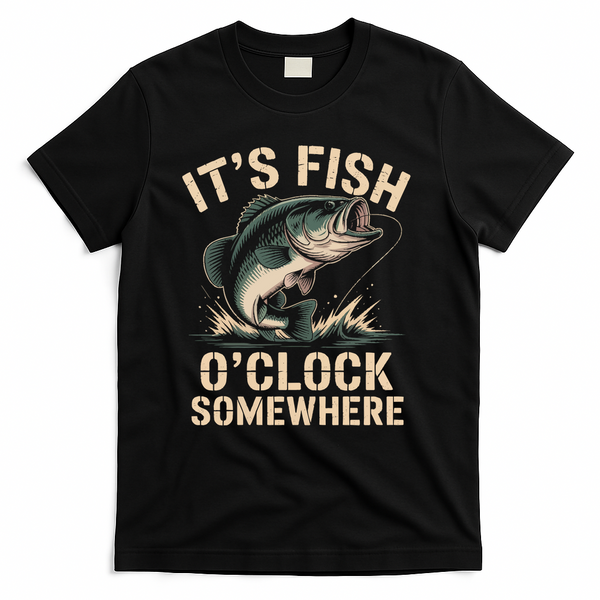 It's Fish O'Clock Somewhere T-Shirt - Black