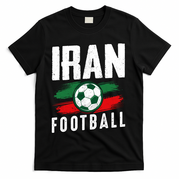 Iran Football Soccer Team Fan Flag T-Shirt - Black