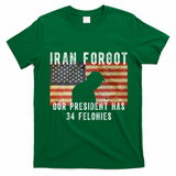Iran Forgot Trump Has 34 Felonies T-Shirt - Irish Green