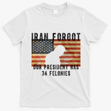 Iran Forgot Trump Has 34 Felonies T-Shirt - White